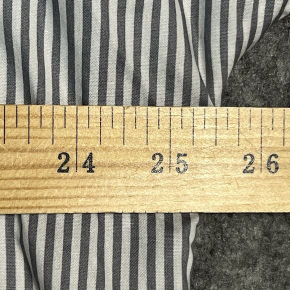 Jane and Delancey Stripe Button Up Shirt Womens1X Gray White Blouse 100% Cotton - Picture 6 of 17